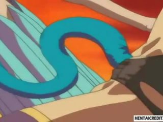 Hentai fiatal nő szar által tentacles