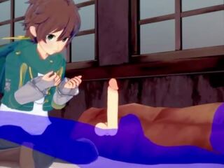 Konosuba yaoi - kazuma marrjenëgojë me spermë në e tij gojë - japoneze aziatike manga anime lojë i rritur kapëse pederast