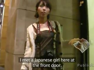 Japanese goddess fucks huge pecker to stranger in Europe