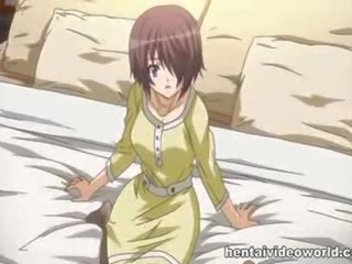 Charming busty anime seductress banged