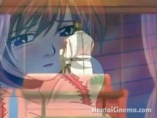 Piros hajú anime nőstény róka -ban forró lingeria szerzés rózsaszín nipps ugratta által neki szerető