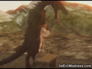 3D Elf young daughter Destroyed By Dragons!