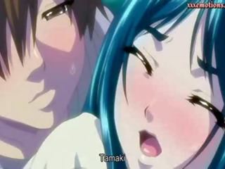 Anime honey with big tits getting cumshot