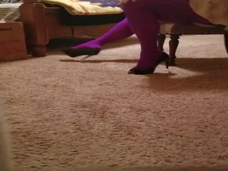 BBW in Ripped Purple Hose, Free marriageable HD dirty clip da