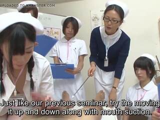 JAV Nurses CFNM Handjob Blowjob Demonstration Subtitled