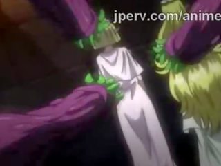 Super elf prinsesse skrudd av bunch av tentacles i hentai mov